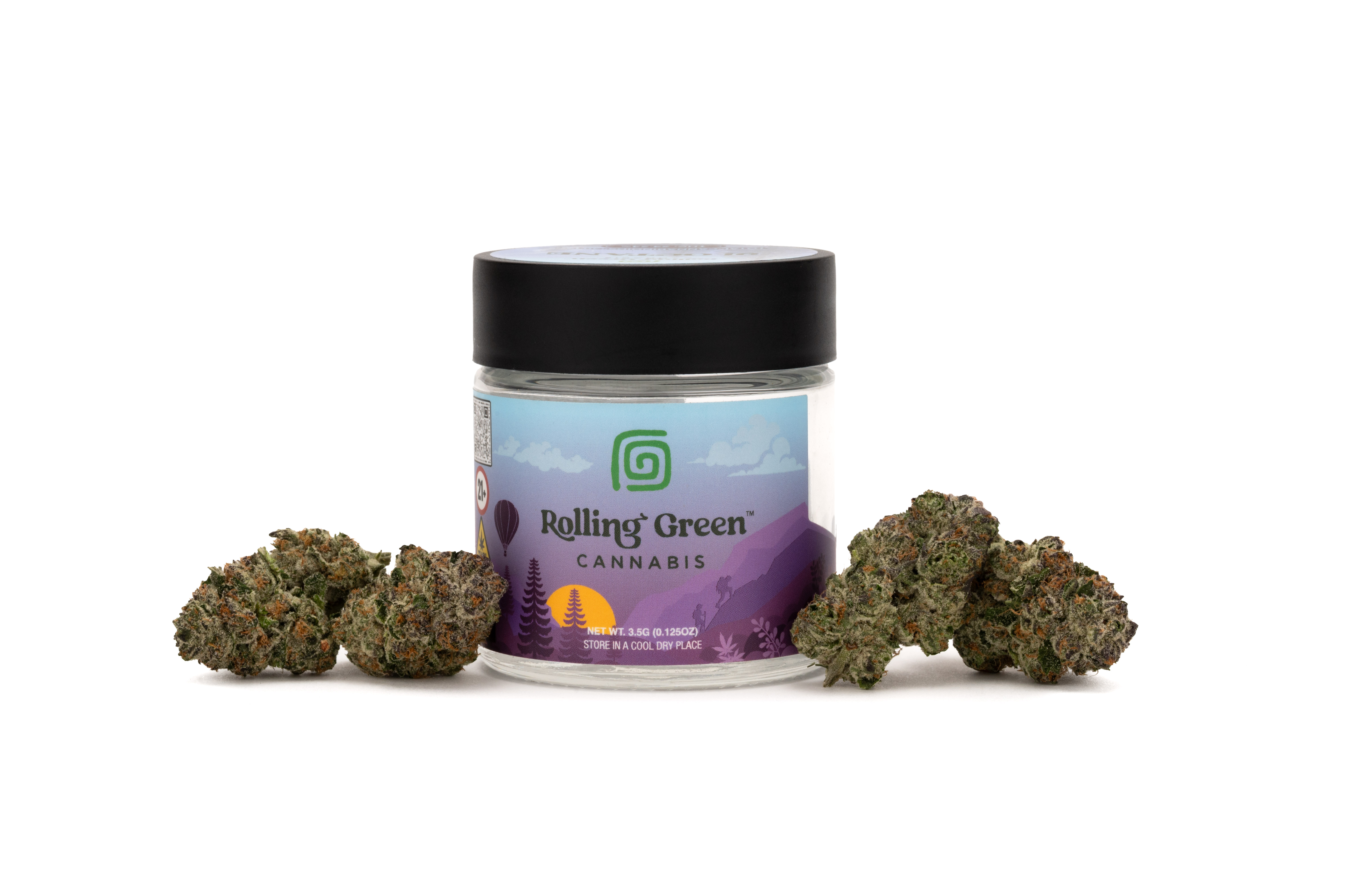 Photograph of product: Rolling Green | White Runtz | 3.5G Flower