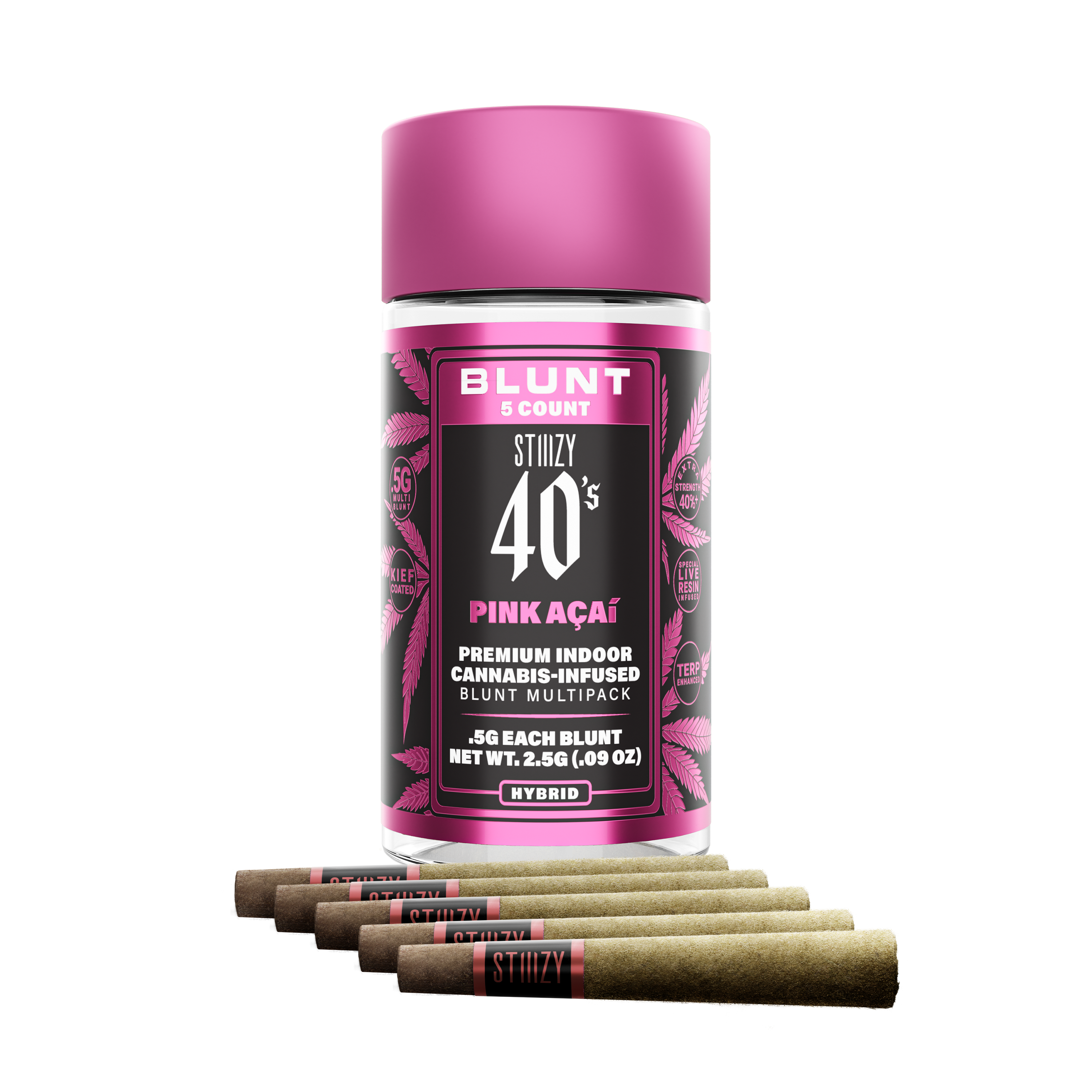 Photograph of product: AU Stiiizy: Pink Acai (H) 5 Pack Infused Blunts (5 X