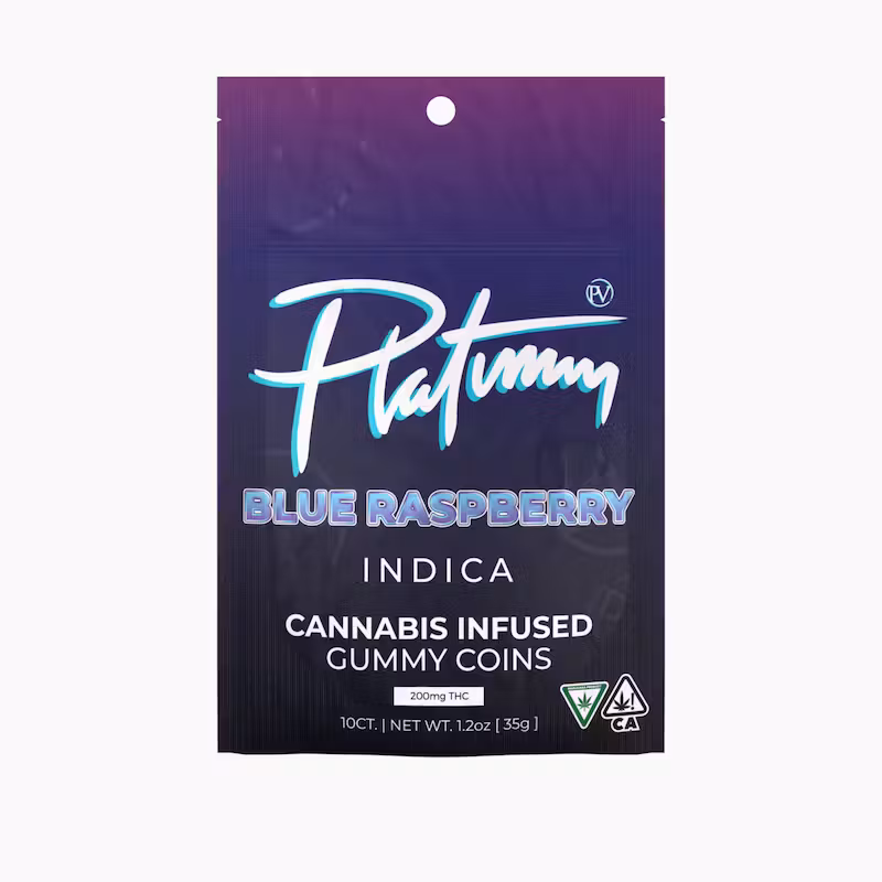 Photograph of product: Platinum - 200MG Gummies - Blue Raspberry