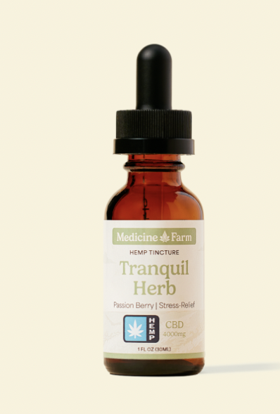 Photograph of product: Medicine Farm Botanicals | Hemp Tranquil Herb Tincture | 30mL