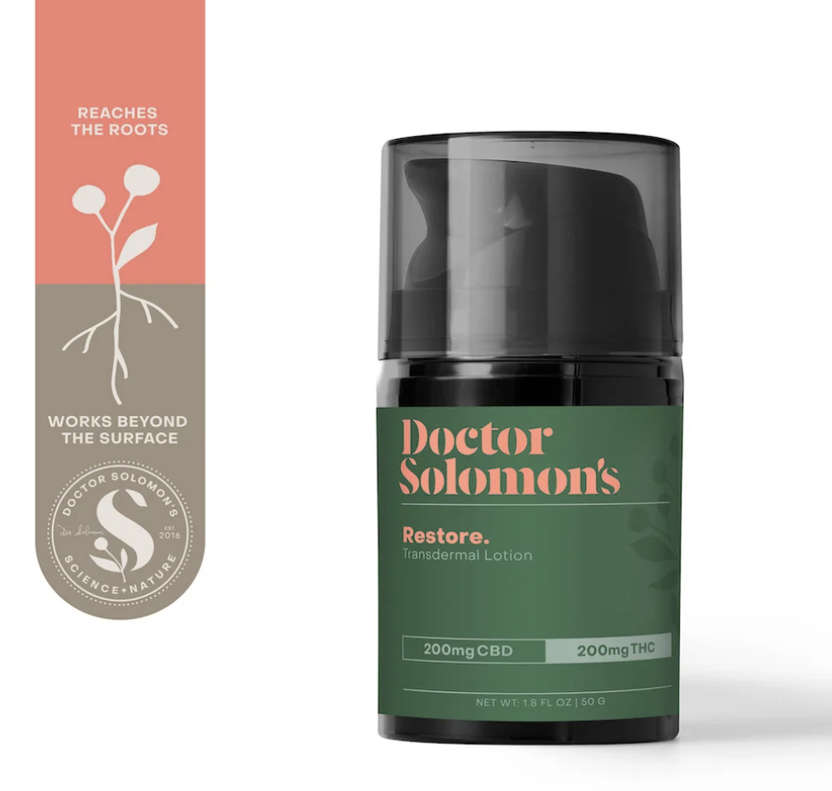 Photograph of product: Dr. Solomon's 200mg Lotion - Restore (1:1 CBD:TH-oui)