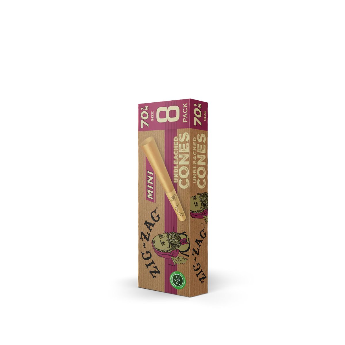 Photograph of product: Zig-Zag | Unbleached Cones | 70's Mini Cones