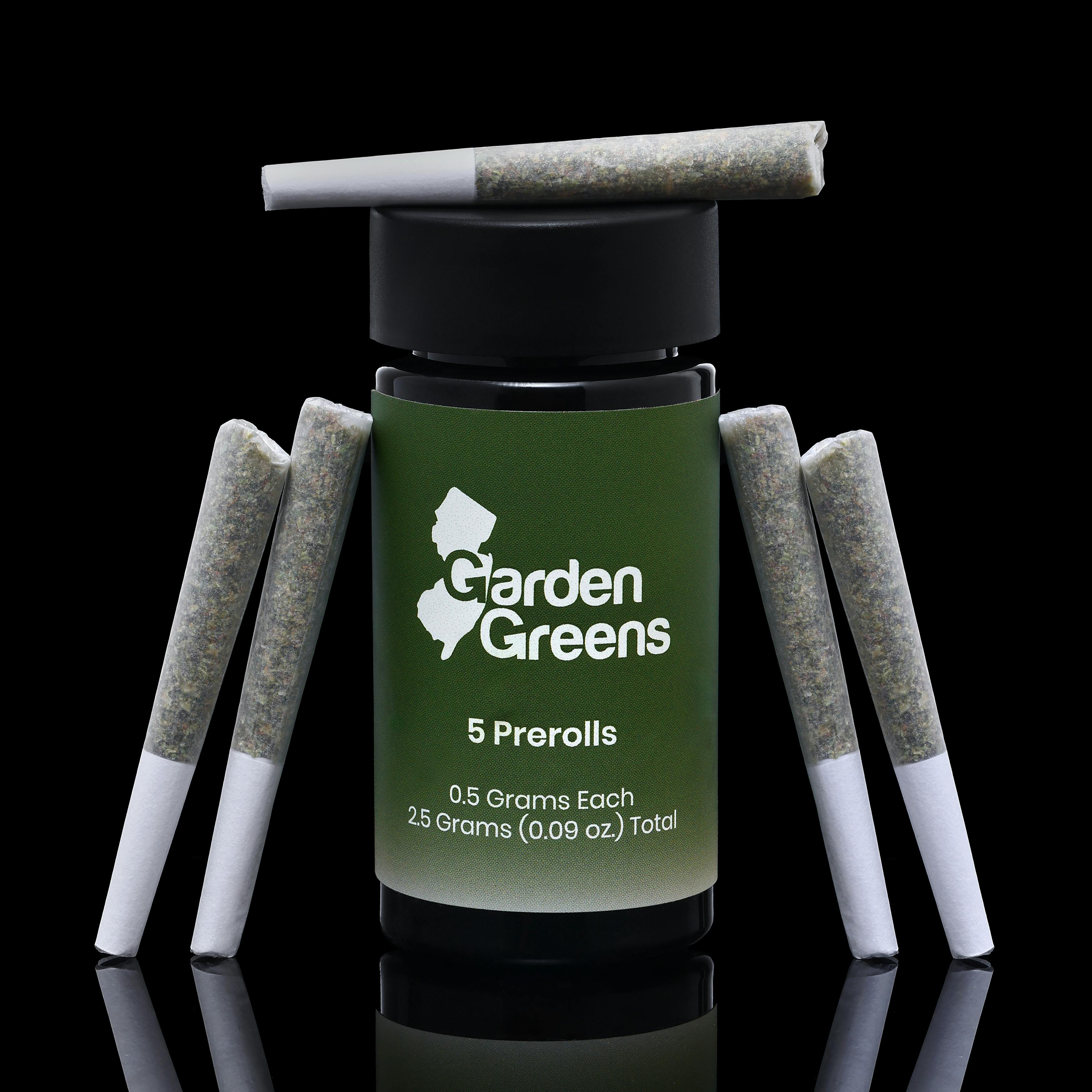 Photograph of product: GARDEN GREENS | CAKE & DESIST PRE-ROLLS 2.5G/5PK