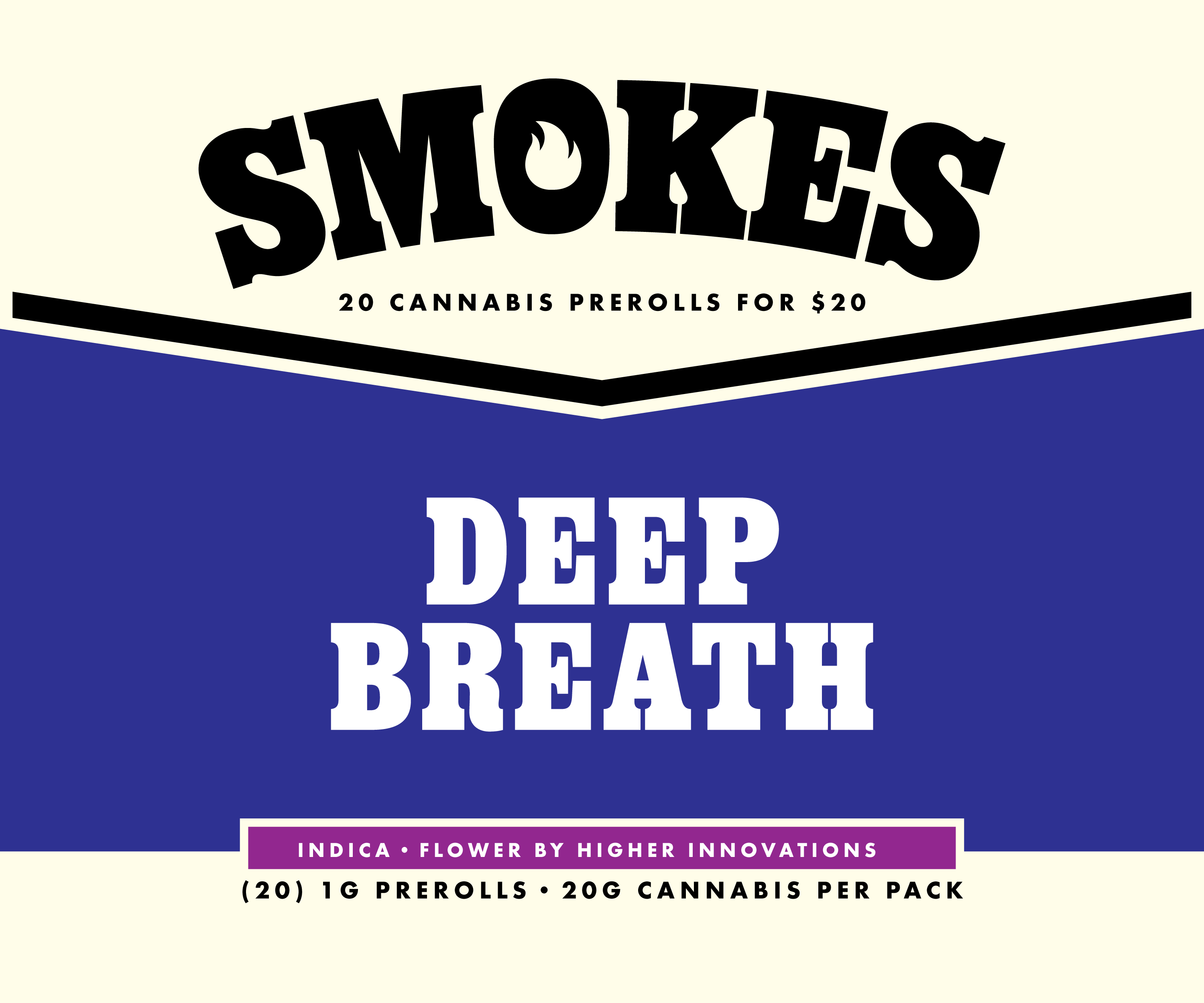 Photograph of product: Smokes | Deep Breath | 20pk/ Non Infused Prerolls