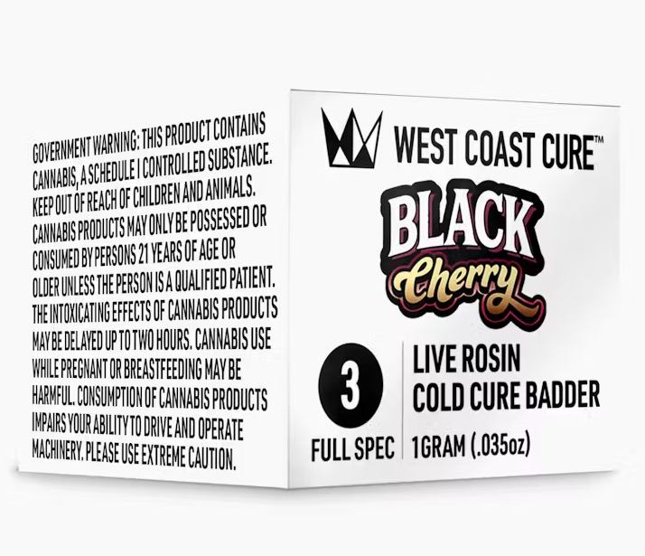 Photograph of product: West Coast Cure Black Cherry Tier 3 Live Rosin Badder 1g