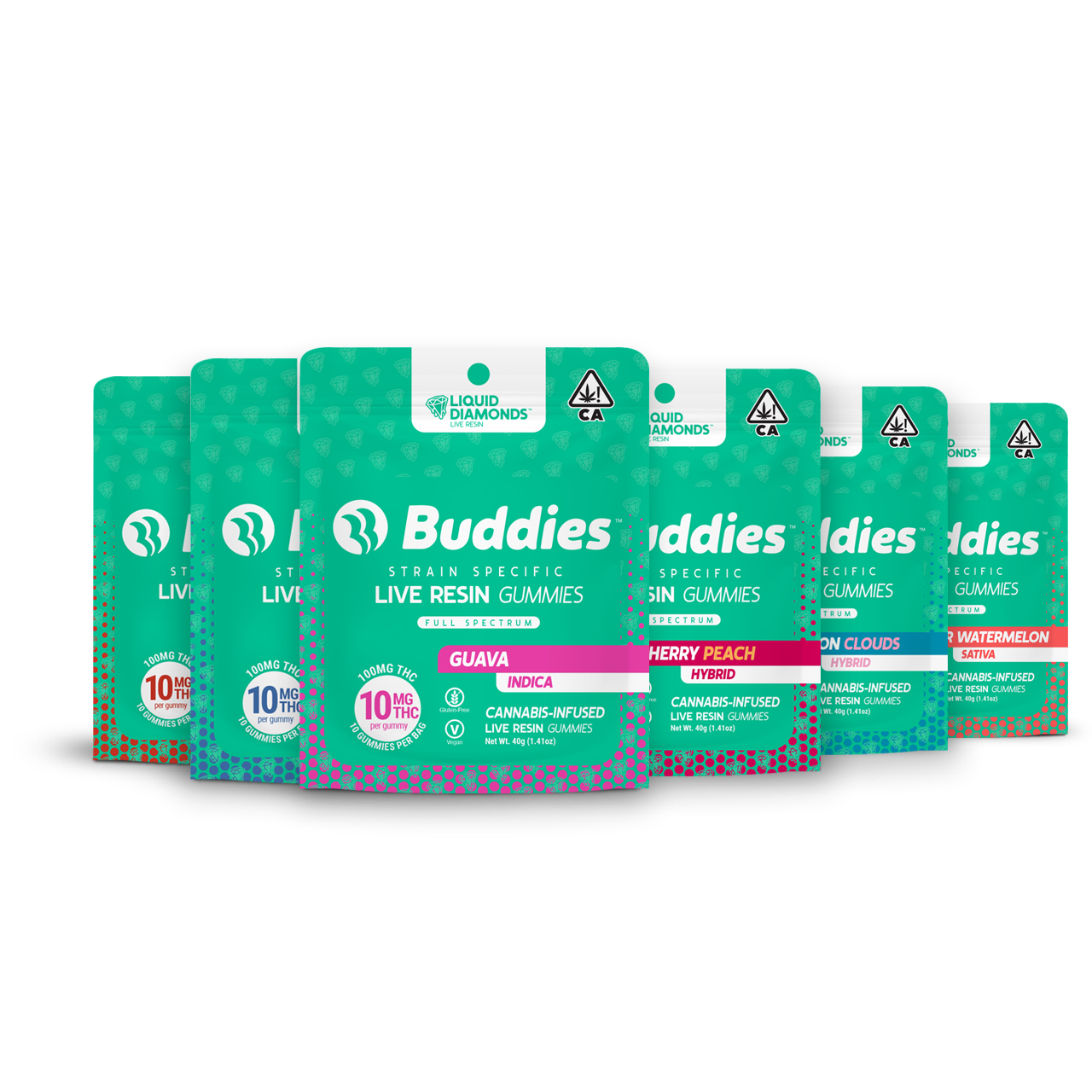 Photograph of product: Buddies - Guava - Live Resin Gummies - Oui'd 100mg