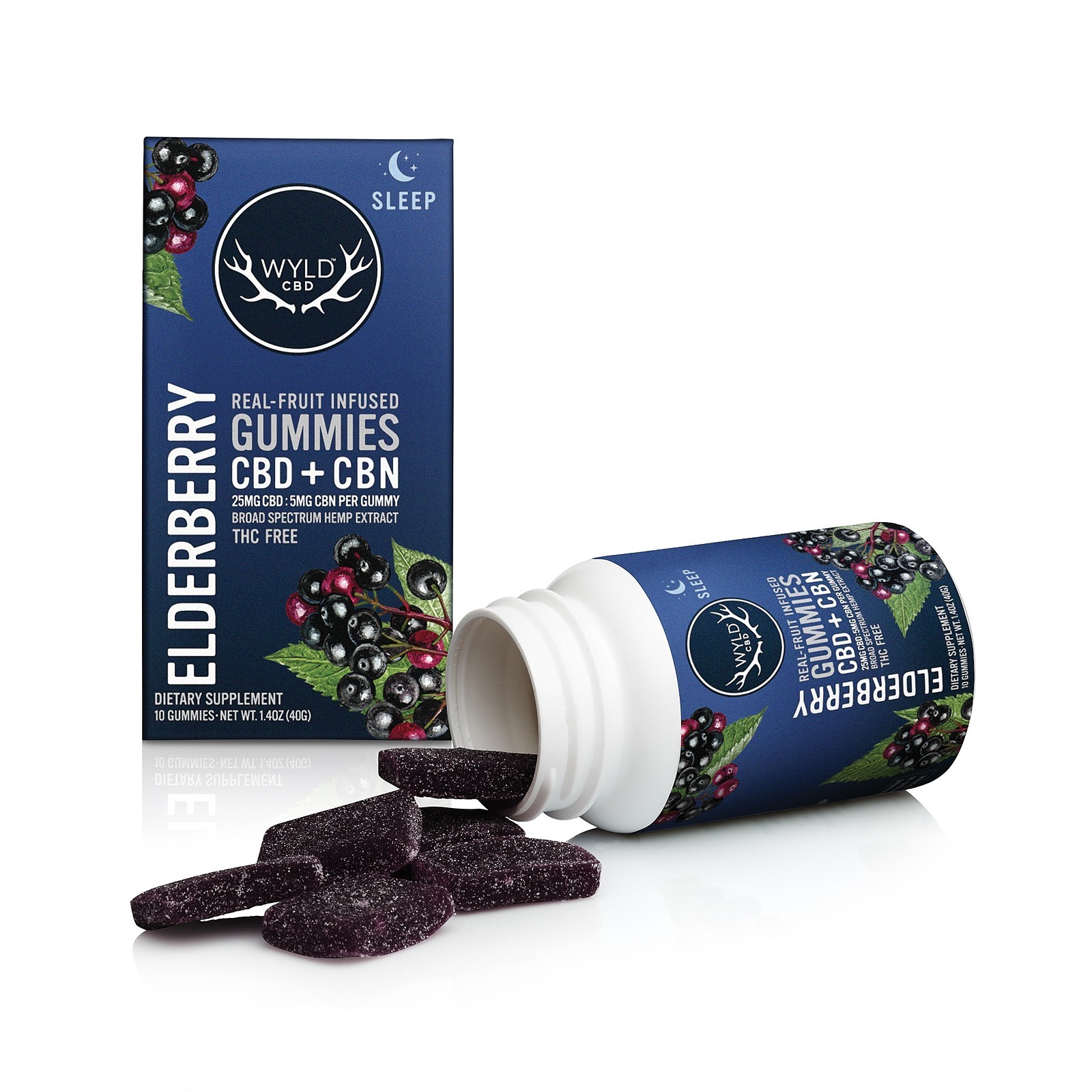Photograph of product: Wyld Gummy CBD 10pc Elderberry