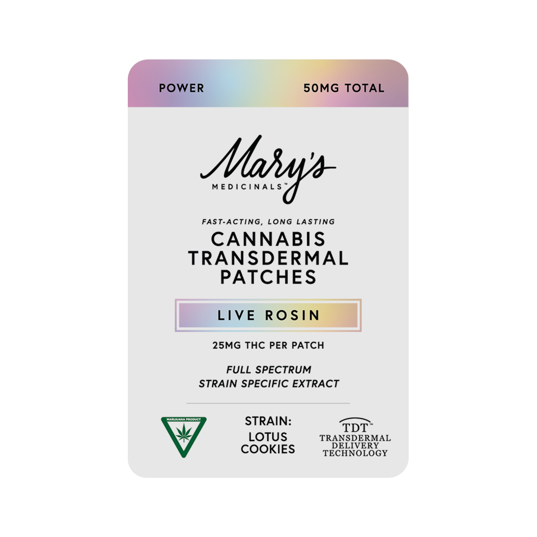 Photograph of product: Power Lotus Cookies | Transdermal Patch 25MG 2ct | Mary's Medicinals