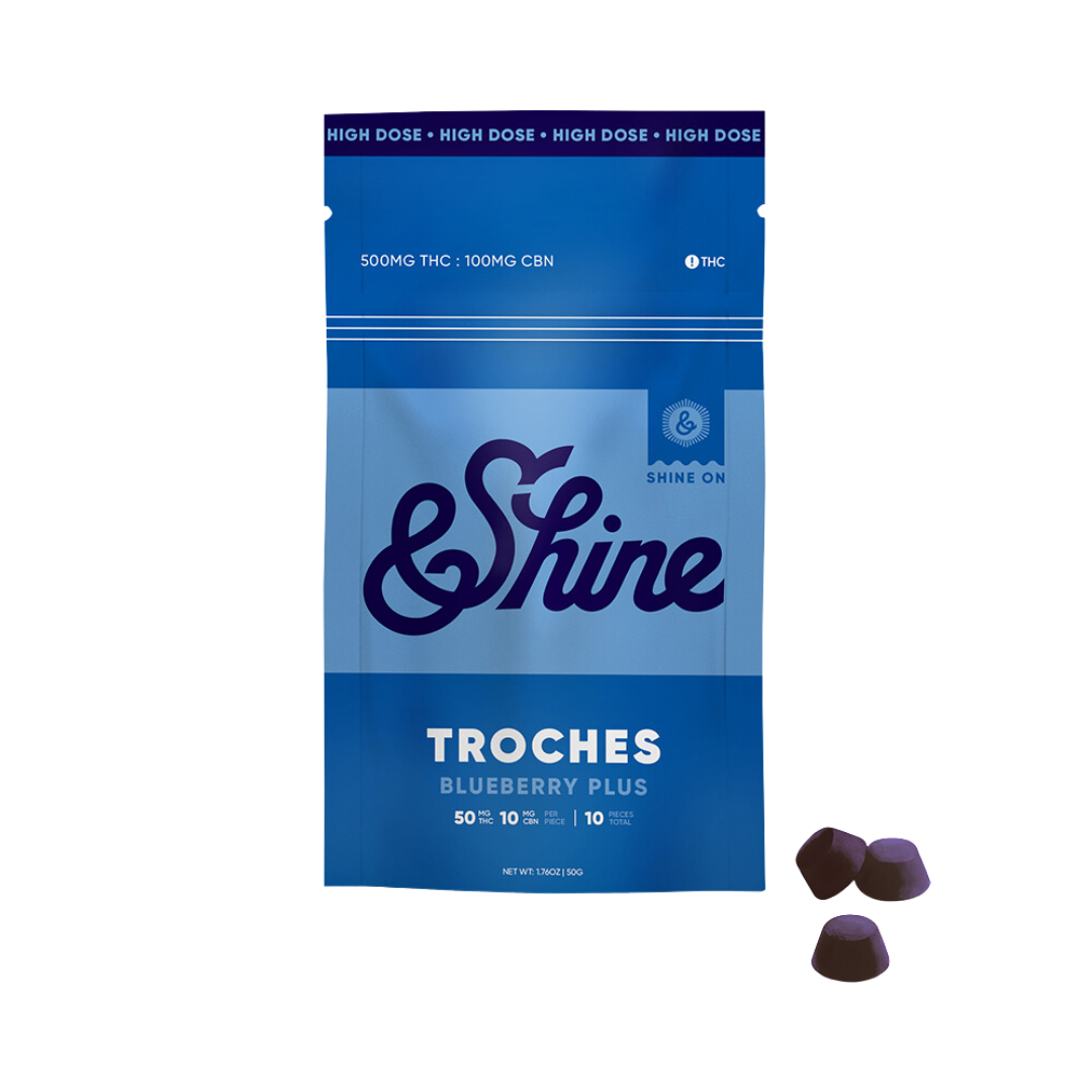 Photograph of product: Ratioed Blueberry Plus Troches 600mg (10-Pack | 60mg Each)