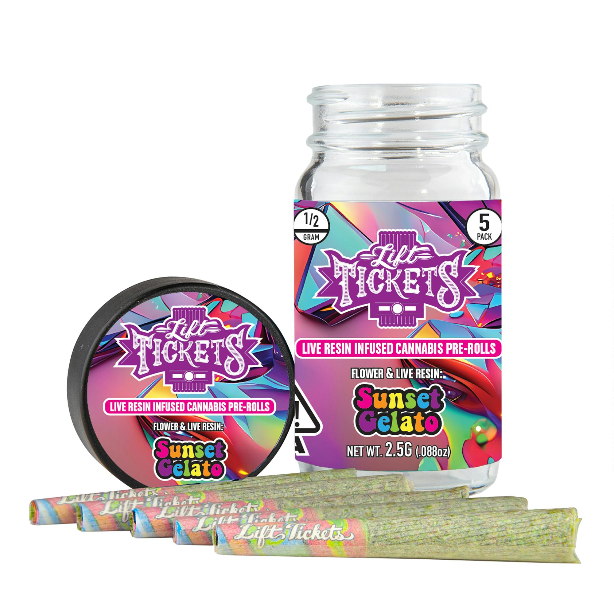 Photograph of product: Sunset Gelato - Infused Pre-Roll 5-Pack
