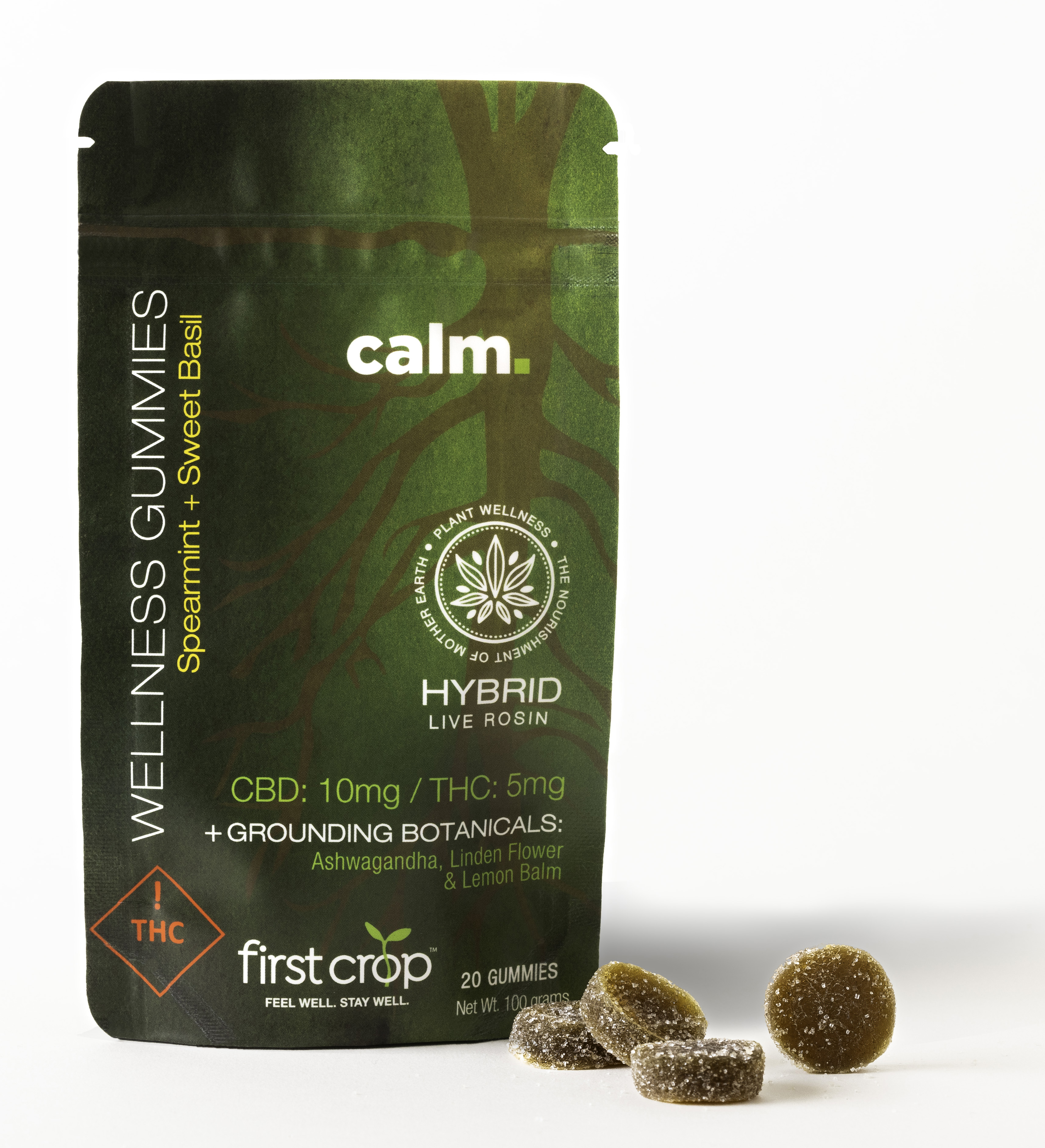 Photograph of product: First Crop - CALM - Live Rosin Gummies 100mg