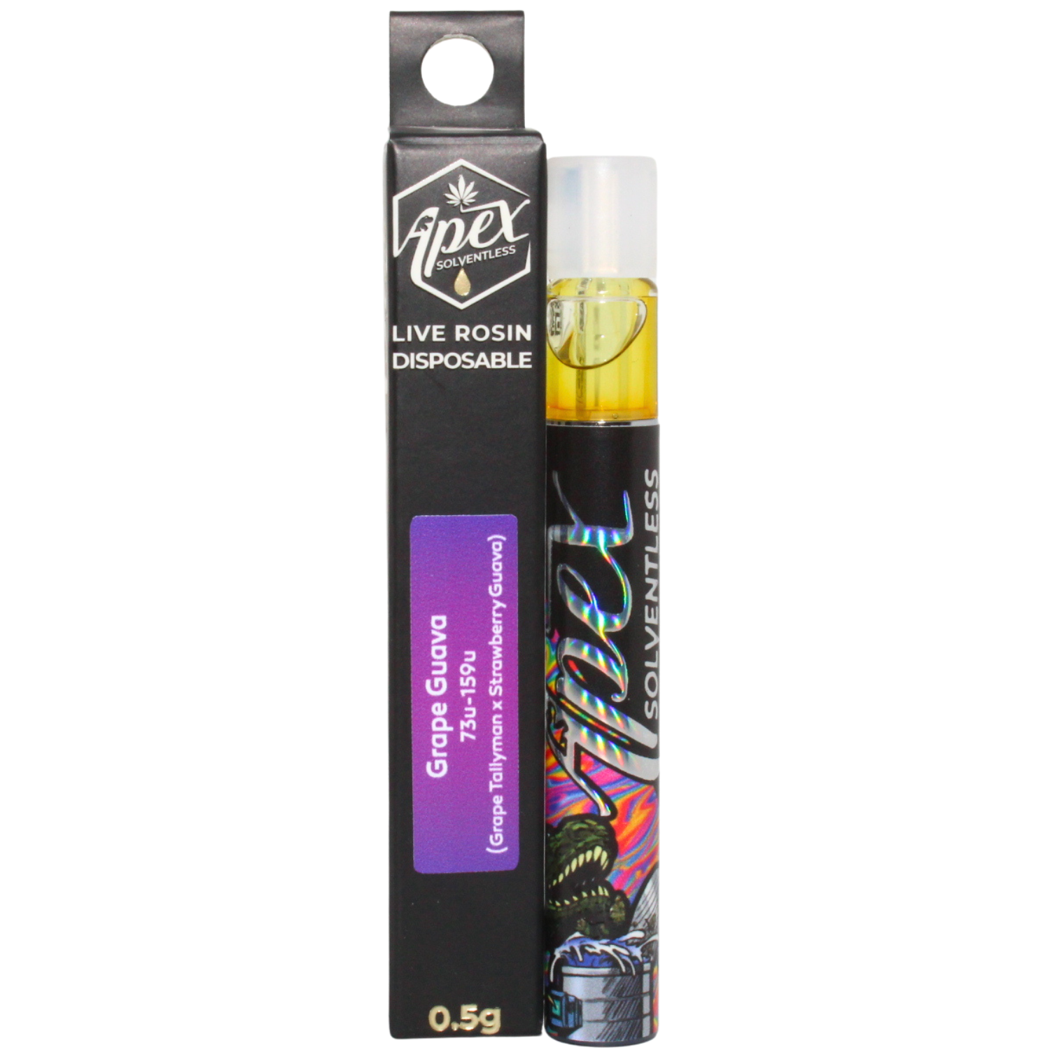 Photograph of product: APEX SOLVENTLESS GRAPE GUAVA O2 DISPOSABLE ROSIN VAPE REC