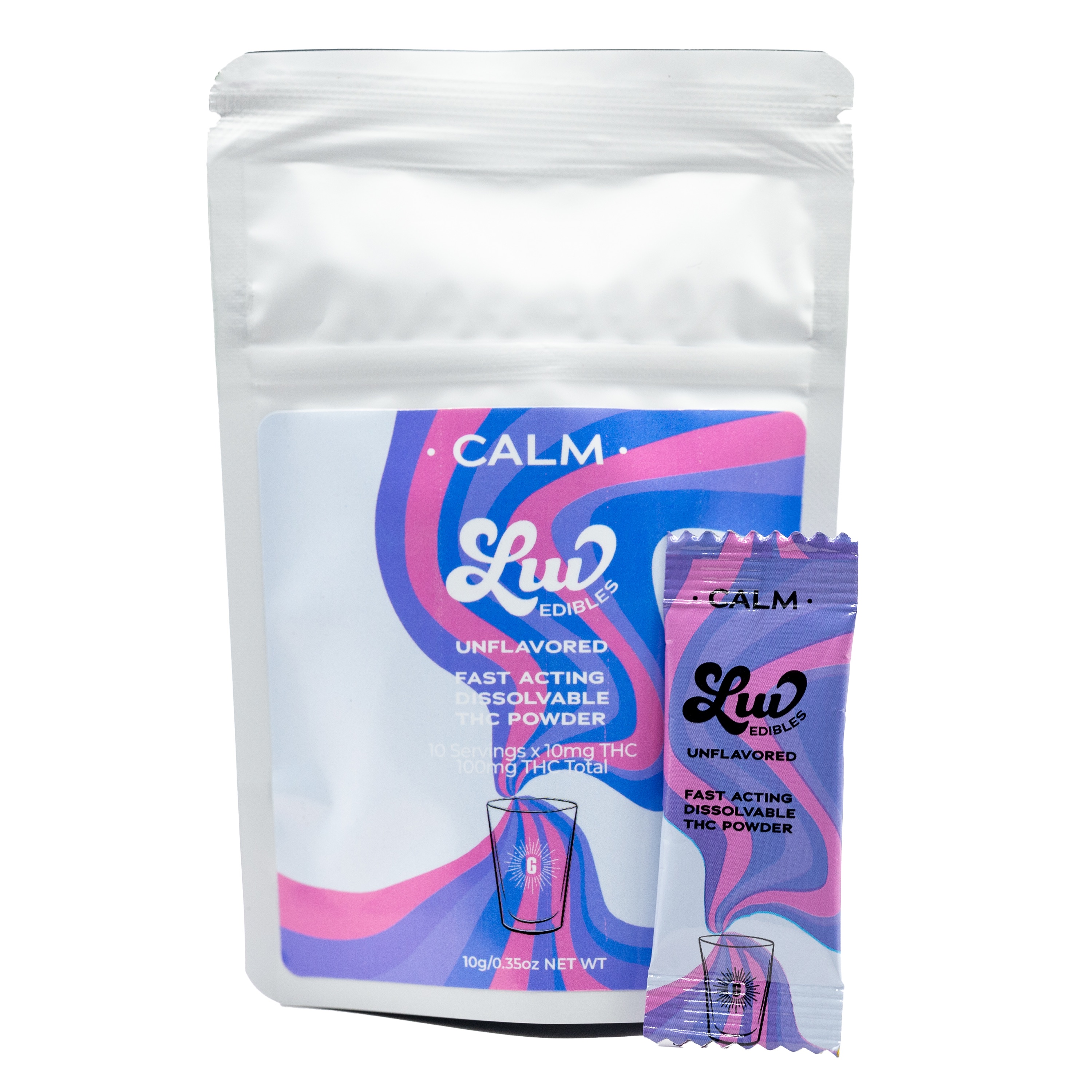 Photograph of product: LUV Edible Calm Unflavored TH-oui Powder 10pk