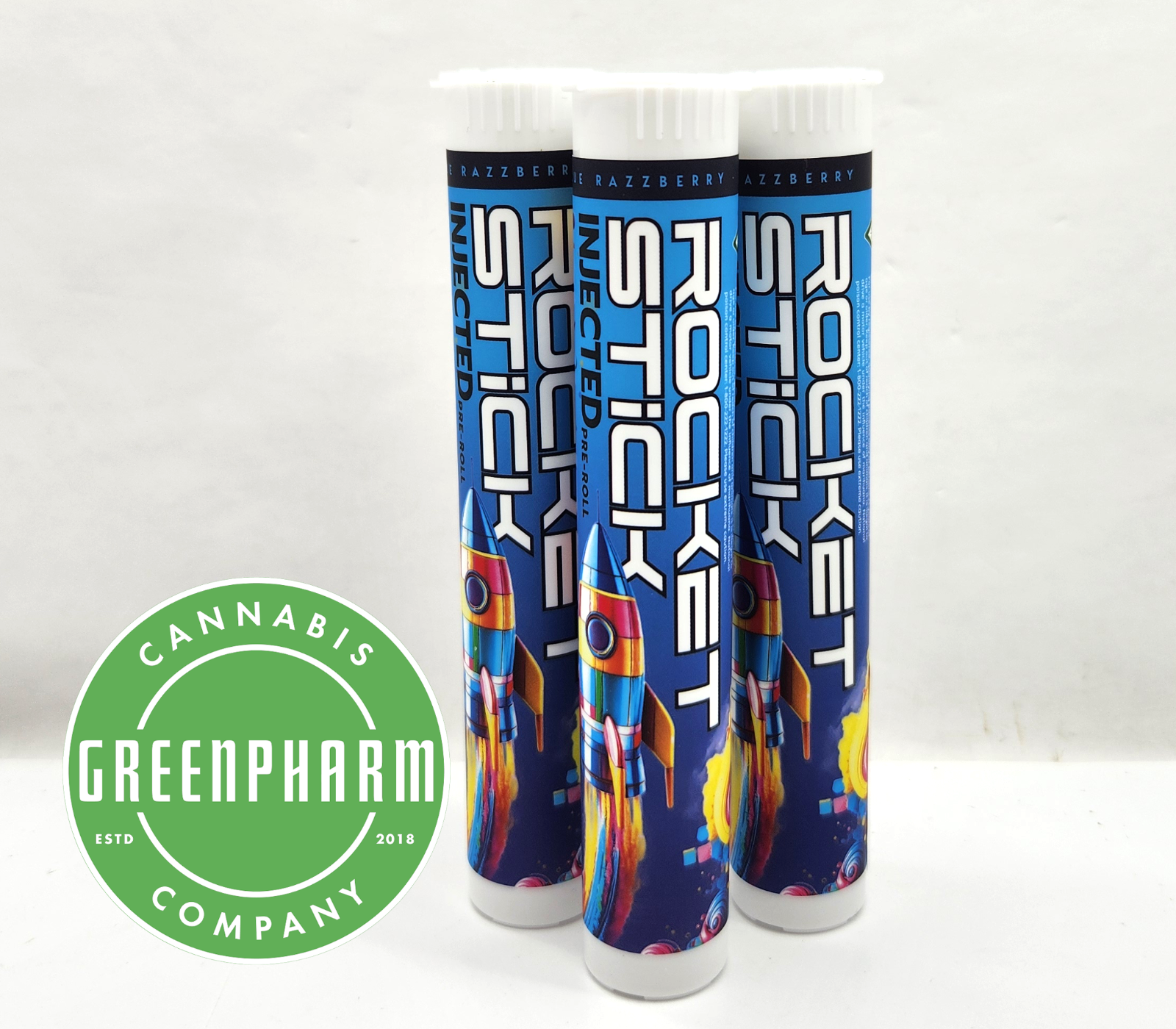 Photograph of product: Infused Pre-Roll | Rocket Stick | Blue Razz Injected Preroll