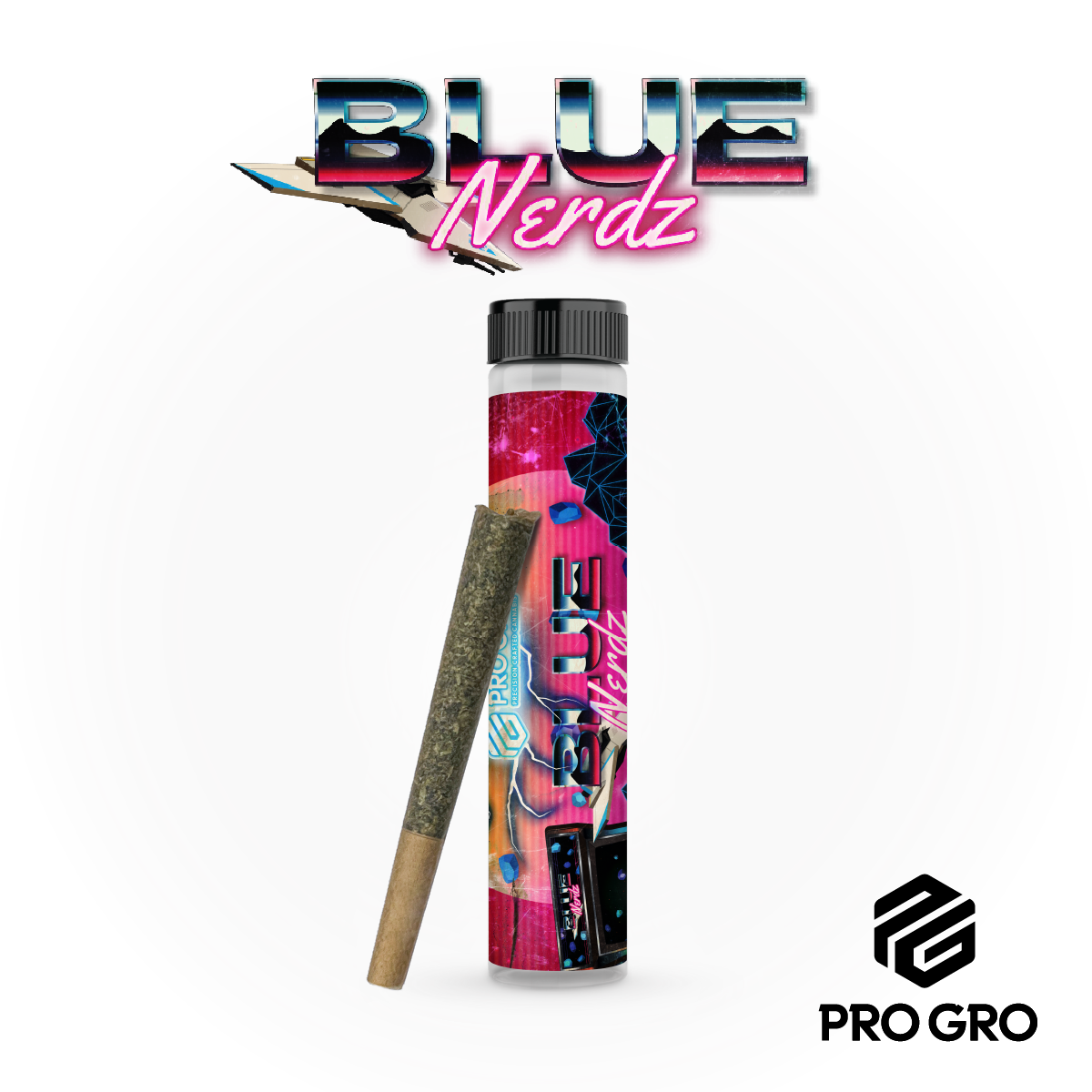 Photograph of product: ProGro Blue Nerdz Pre-Roll | 1g
