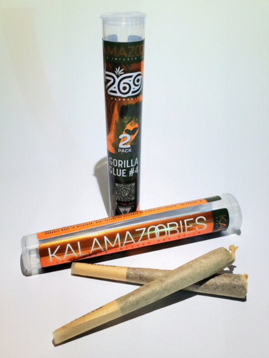 Photograph of product: 269 Oui'd | Kalamazoobies | Gorilla Glue #4 | Infused Pre-Roll Oui'd Hybrid
