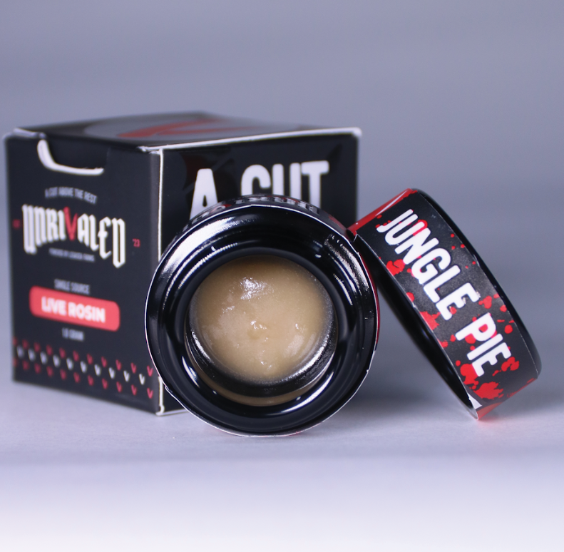Photograph of product: Unrivaled Solventless | Jungle Pie | 1g Rosin Puck | REC