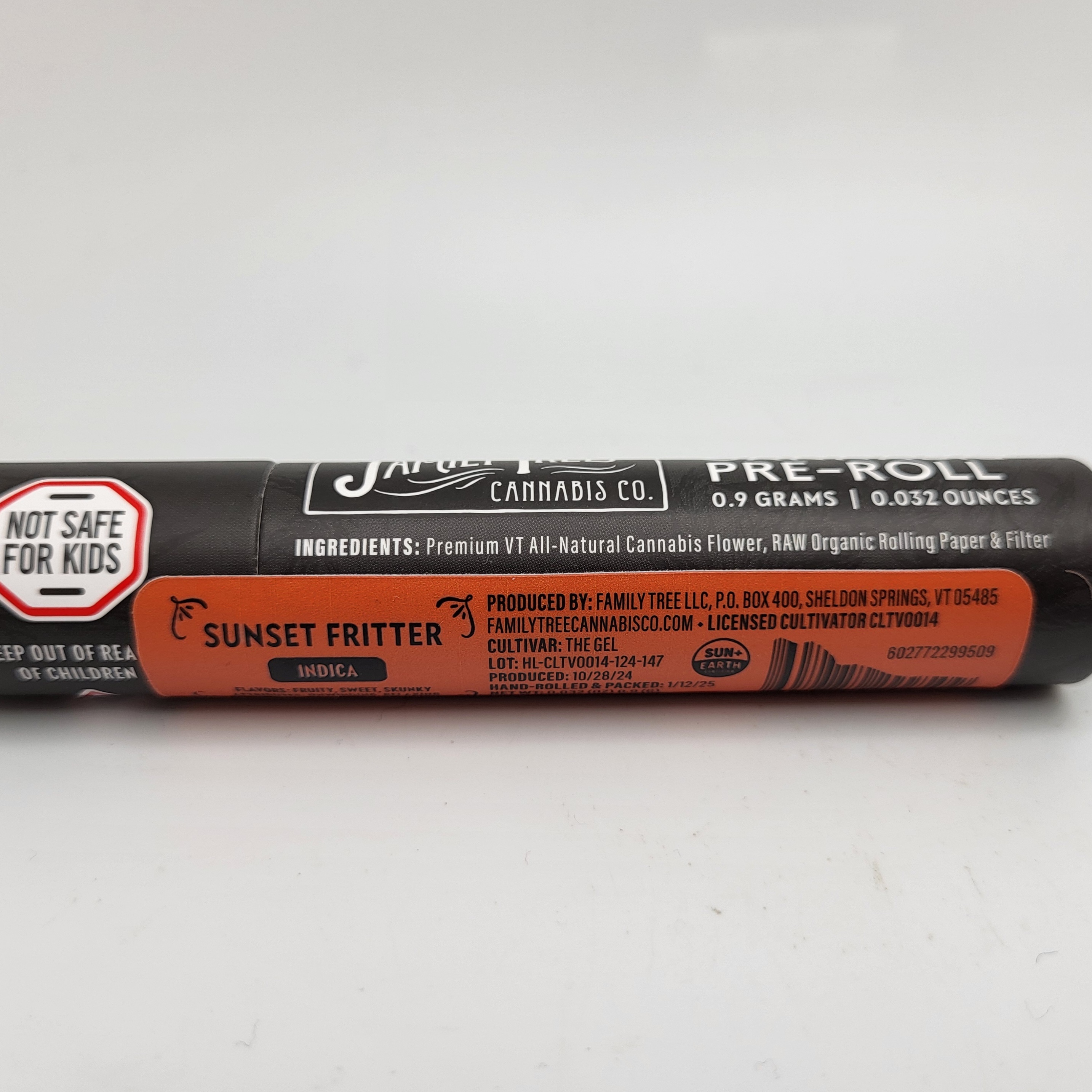 Photograph of product: Sunset Fritter .9g Pre Roll