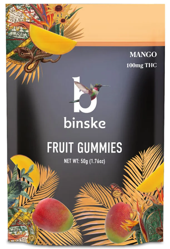 Photograph of product: Binske - Gummy - Hybrid - Mango - 100mg