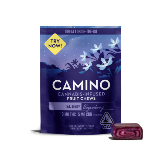 Photograph of product: Camino 10mg Single Sleep Chew - Boysenberry 2:1 (THC:CBN)