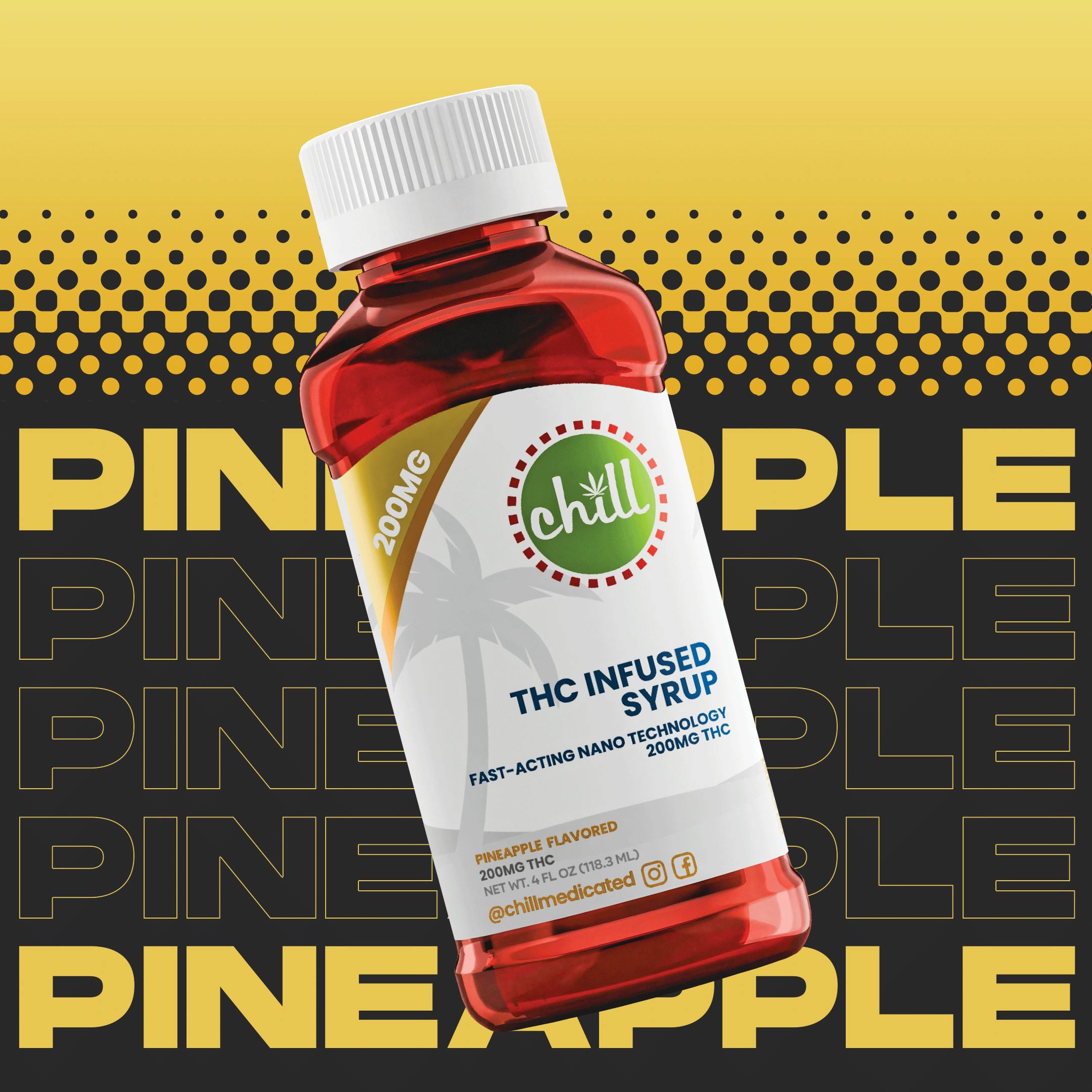Photograph of product: CHILL MEDICATED | Edible | Syrup | Pineapple | 200mg