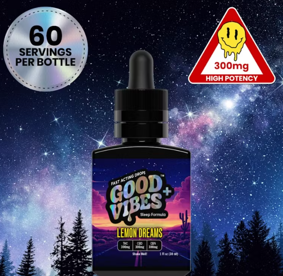 Photograph of product: Lemon Dreams | Fast-Acting Sleep Tincture | 1:1:1 300mg/TH-oui:CBD:CBN