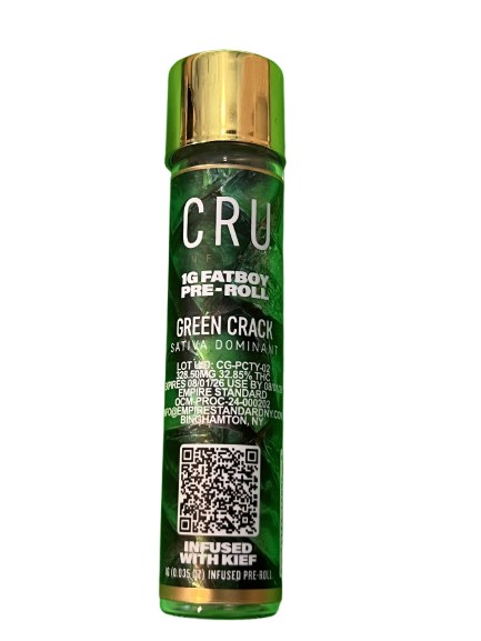 Photograph of product: CRU | Fatboy | Green Crack | Infused Pre-roll