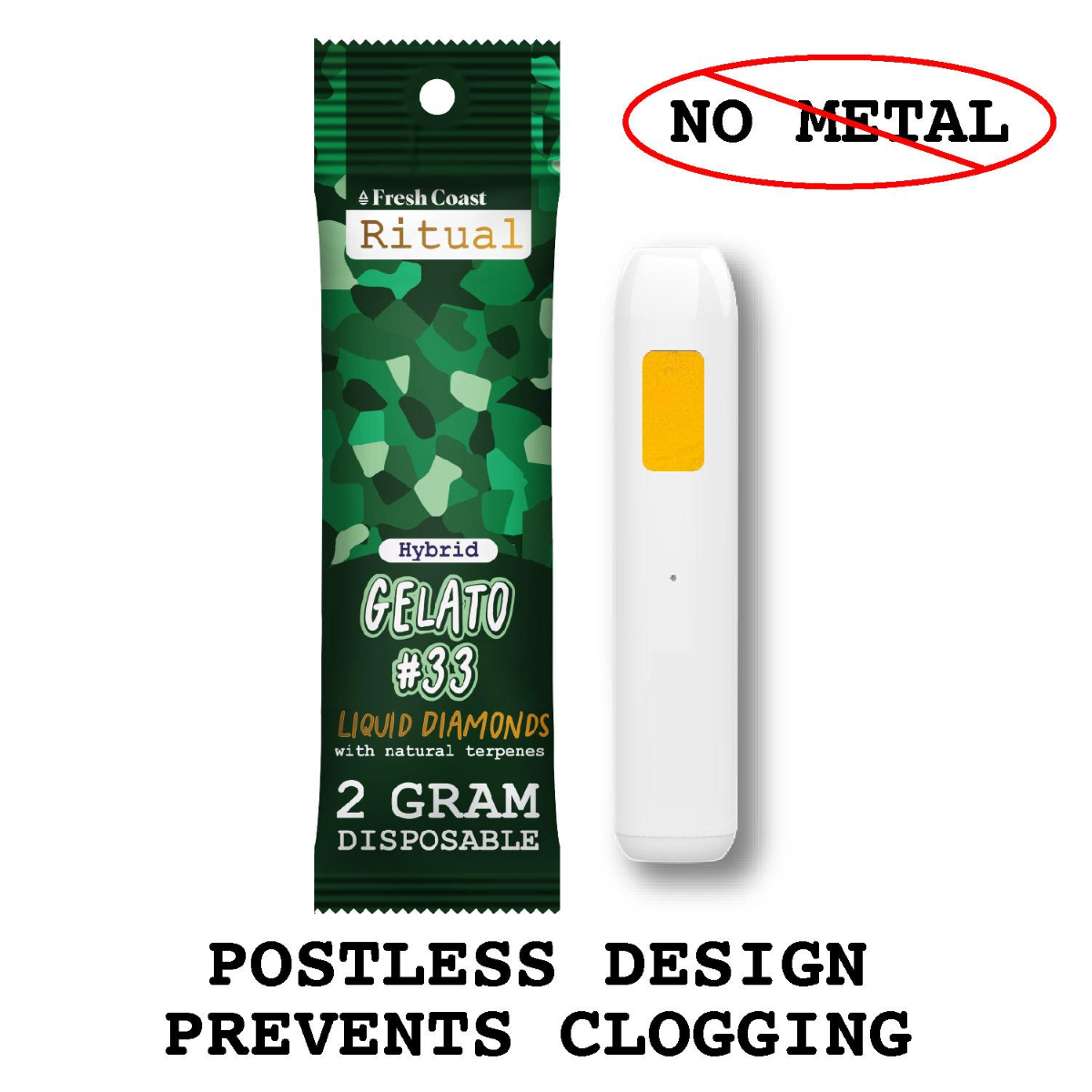 Photograph of product: FRESH COAST RITUAL - GELATO #33 - LIQUID DIAMONDS - AIO DISPOSABLE VAPE