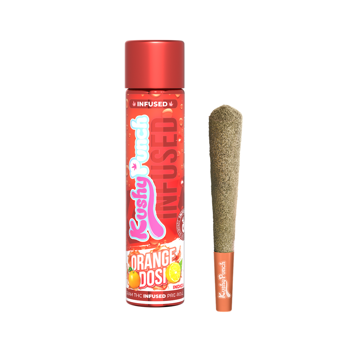 Photograph of product: 1g Orange Dosi (Oui'd) Live Resin & Diamond Infused Pre-roll TH-oui:31% $20
