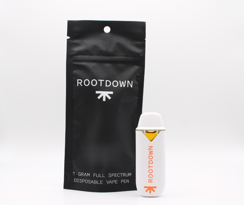 Photograph of product: Rootdown - Disposable: Papaya MacFlurry - Cured Resin Cart 1g