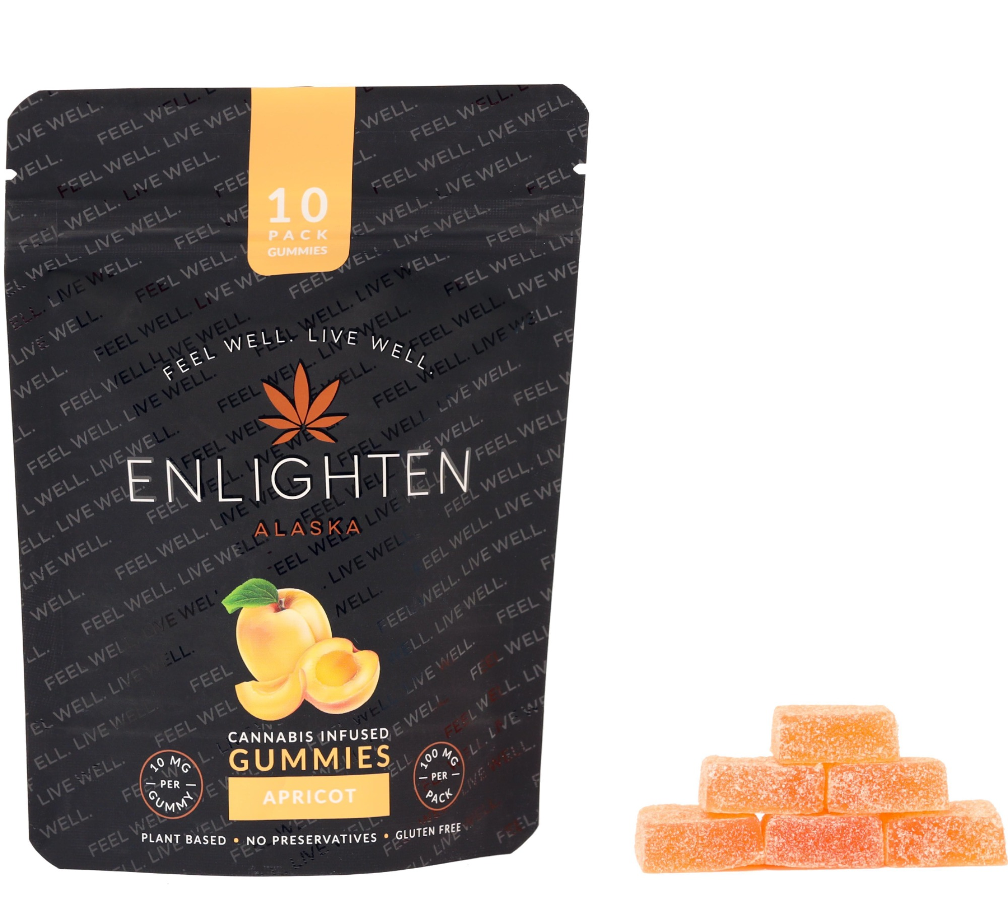 Photograph of product: Apricot Gummies | 100 mg | 10 pk