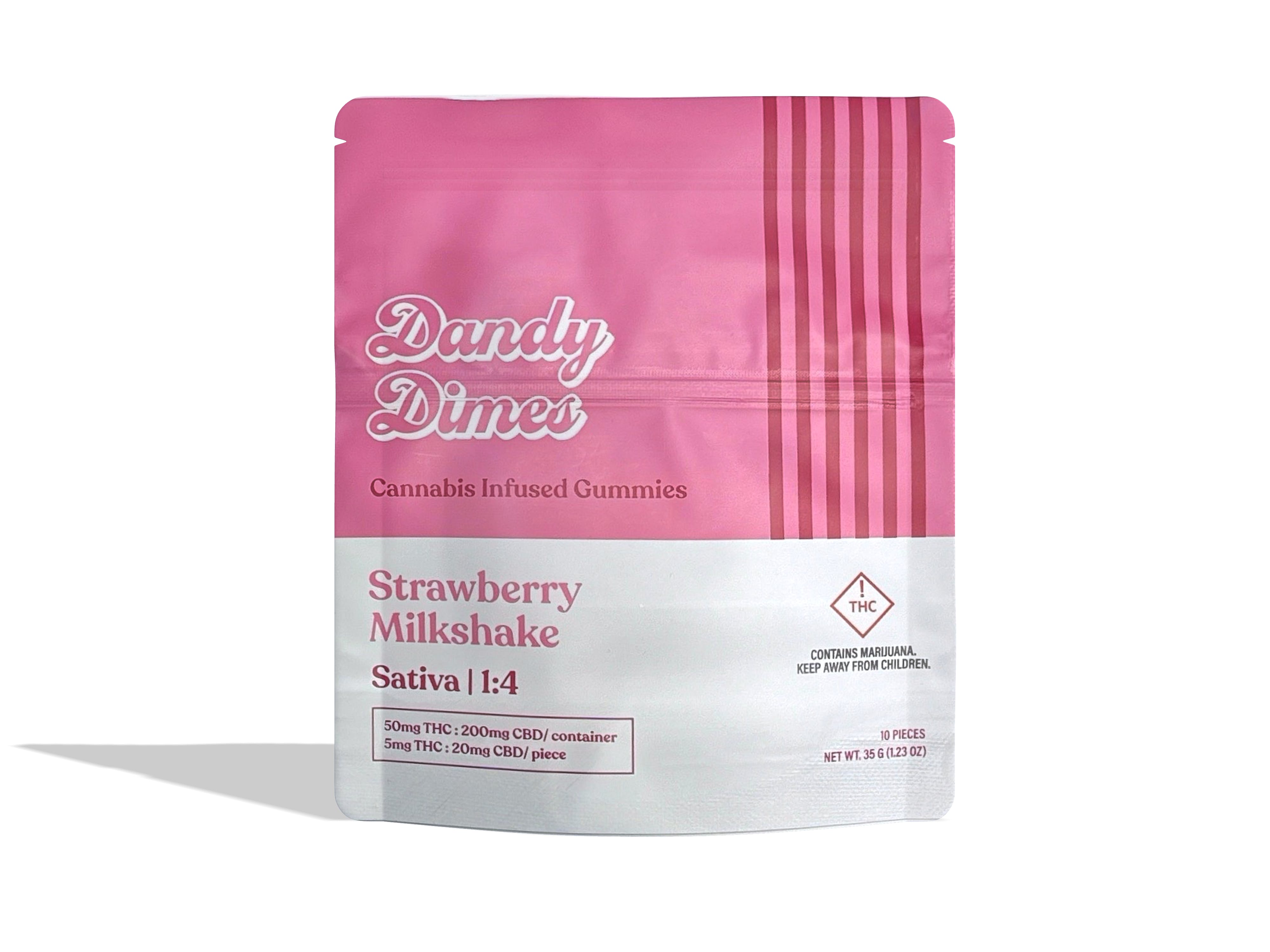 Photograph of product: Dandy Dimes Strawberry Milkshake Gummies 2000mg