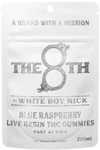 Photograph of Product: White Boy Rick - Gummies - 200mg Live Resin Nano - Blue Raspberry