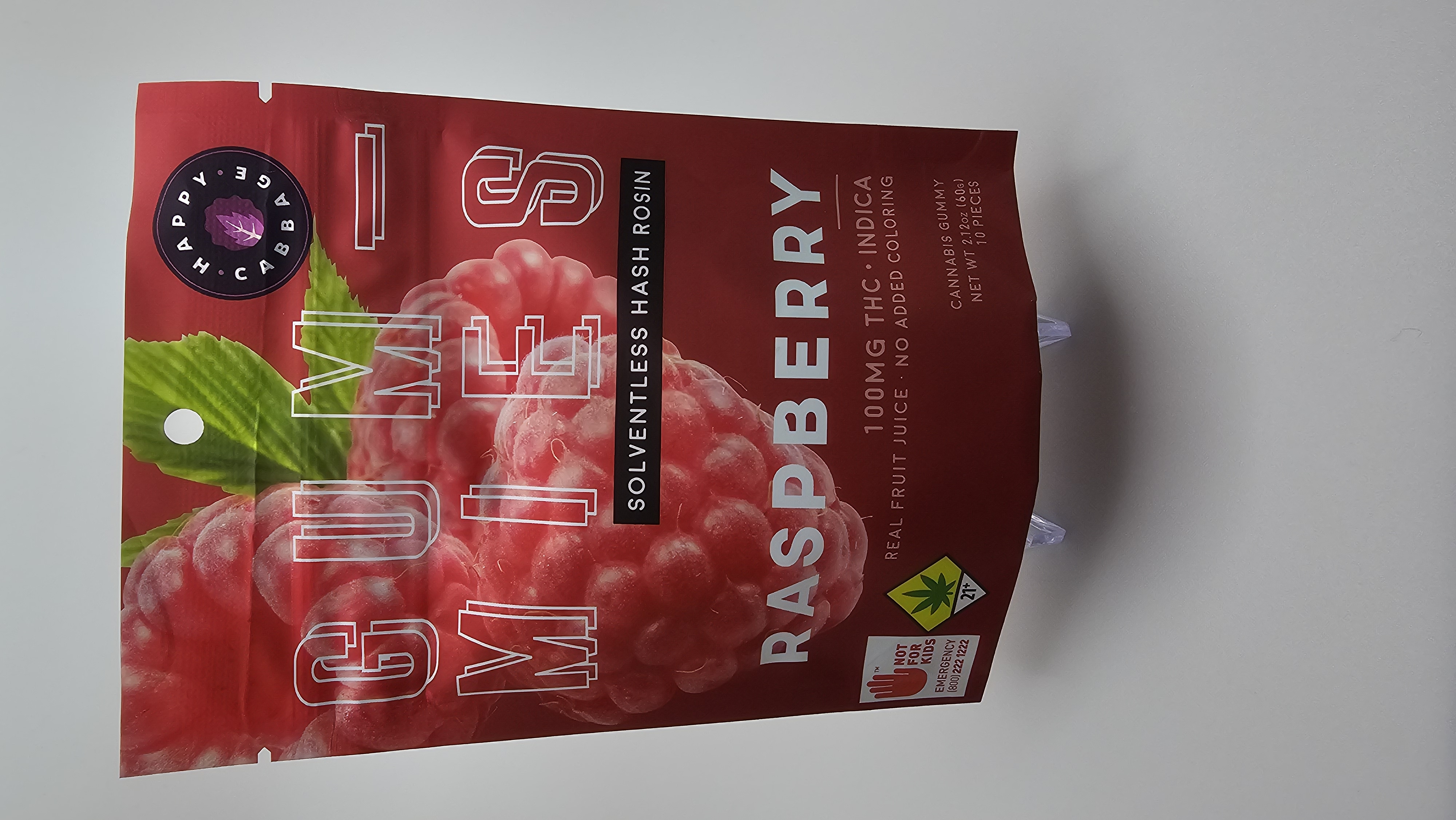 Photograph of product: Happy Cabbage - Raspberry - 100mg Solid Edible - 60g