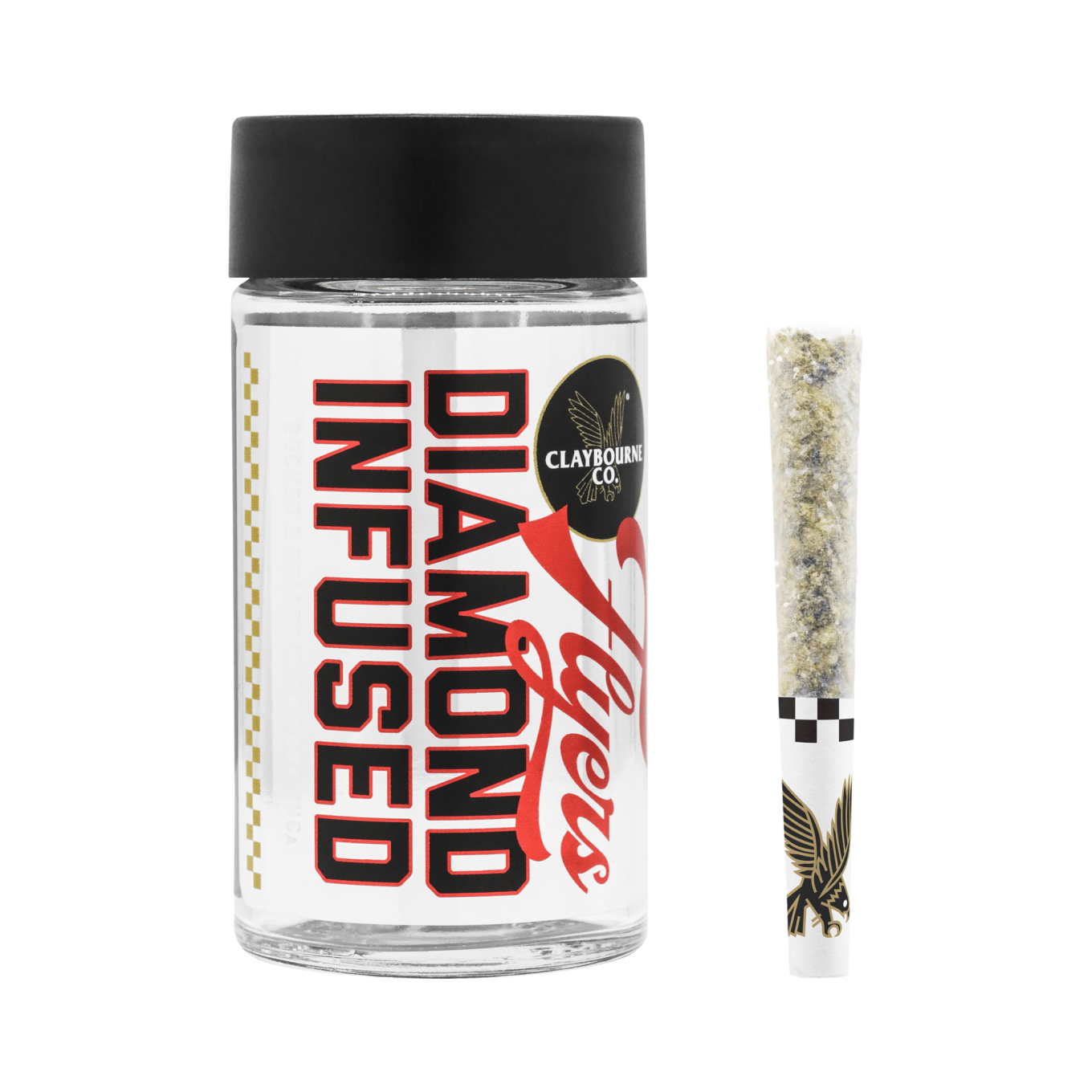 Photograph of product: Claybourne Co. - 2.5g - 5ct Diamond Infused Pre Rolls - Lemon Drop Top