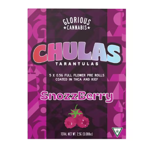 Photograph of product: Glorious Chula 5pk Infused Prerolls SnozzBerry