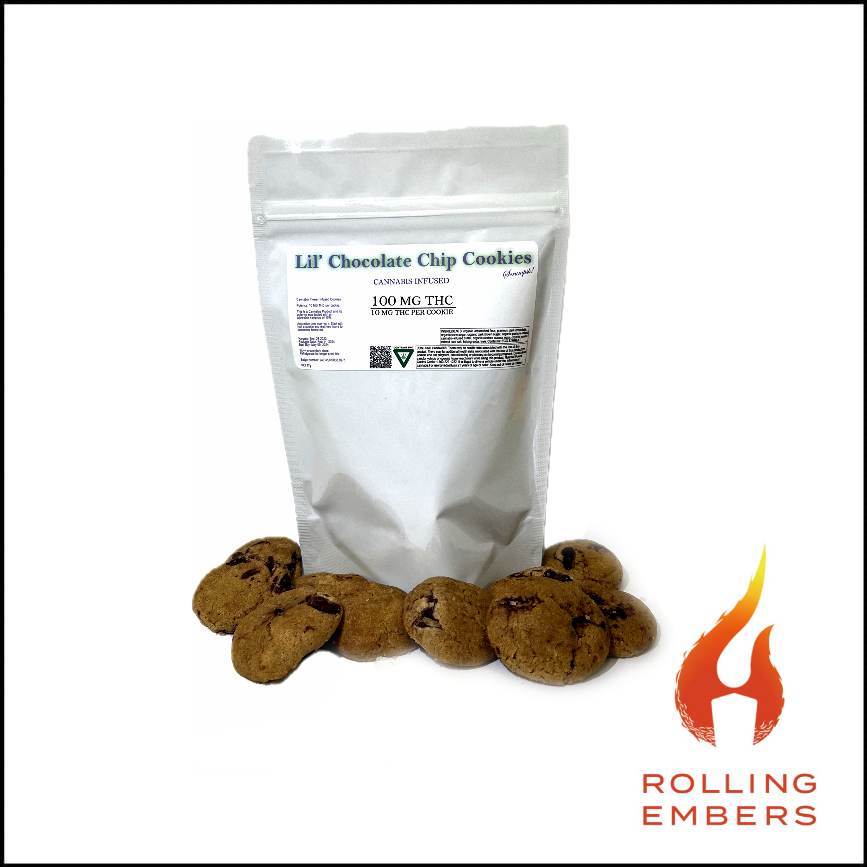 Photograph of product: Scrumpsh | Lil' Chocolate Chip Cookies  | 200mg