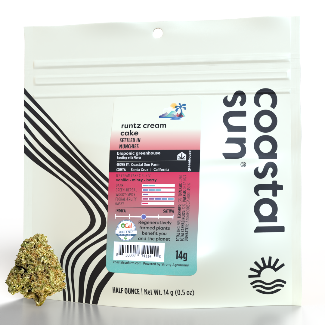 Photograph of product: Runtz Cream Cake Greenhouse Flower 14g 