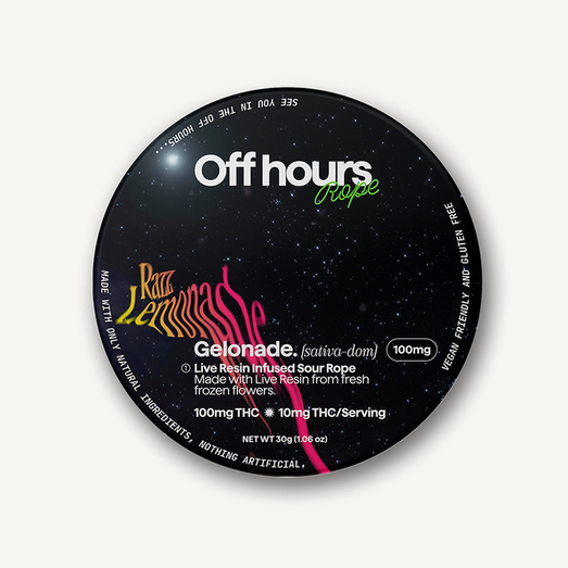 Photograph of product: Off Hours | Raspberry Lemonade Live Resin "Rope" Gummy | 100mgTH-oui