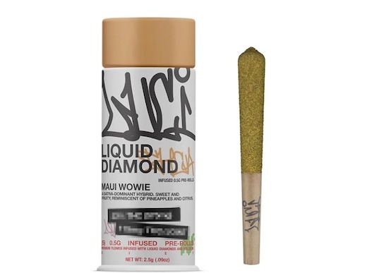 Photograph of product: Luci | 5pk Liquid Diamond & Kief Infused .5g Pre Roll Maui Wowie (SH)