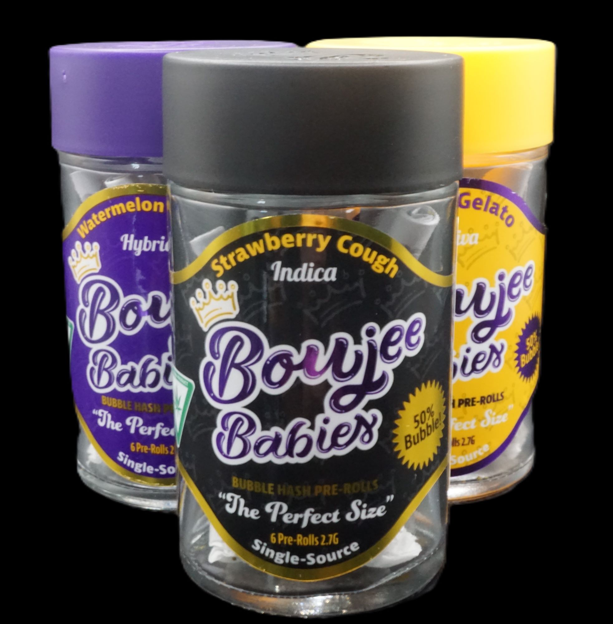Photograph of Product: Boujee Babies | 6x 0.45g Bubble Hash Infused Pre-Roll | Guava Gelato (2.7g)