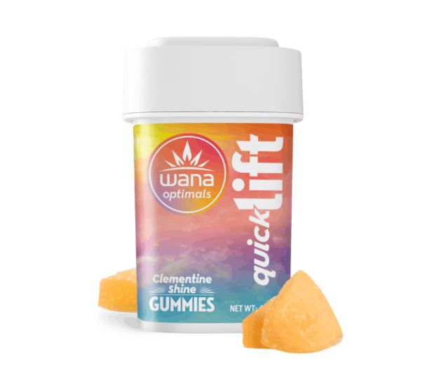 Photograph of product: Wana Quick Lift Gummies THC/CBG/THCv 100mg:100mg:100mg - Clementine Shine