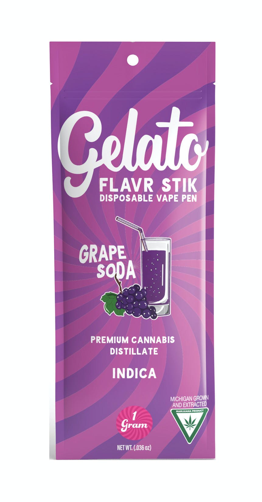 Photograph of product: Gelato Disposables 1g Grape Soda