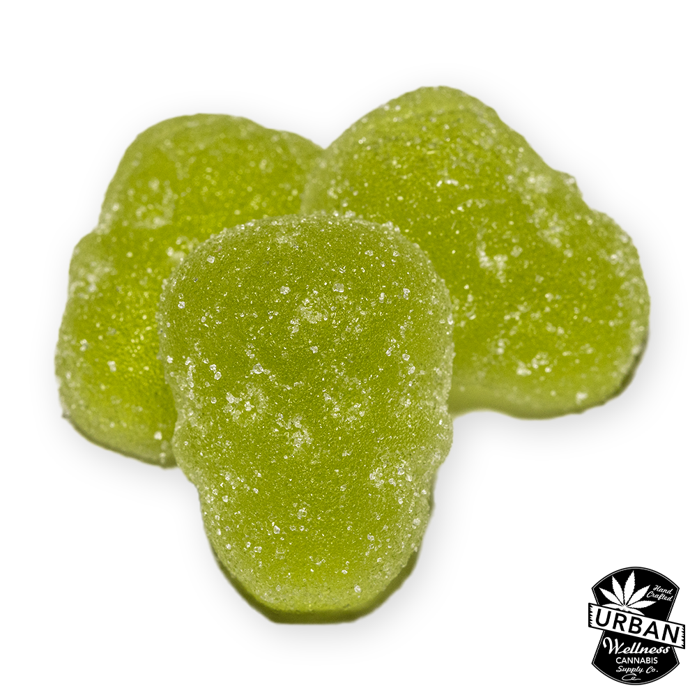 Photograph of product: Urban Wellness - Sugar Skulls - Sour Green Apple - 100mg (H)