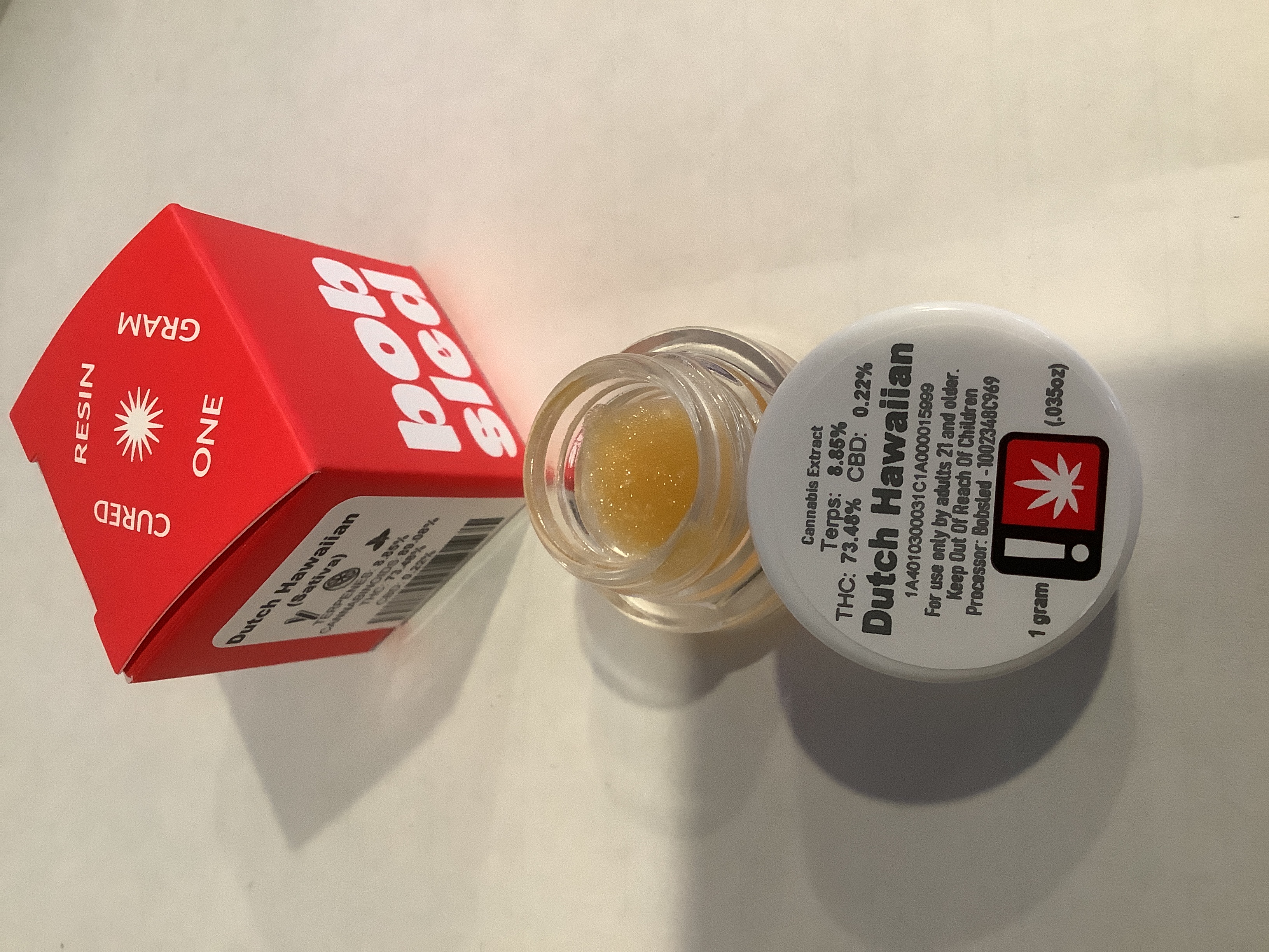 Photograph of product: Bobsled - DUTCH HAWAIIAN - Cured Resin - (1g) - S