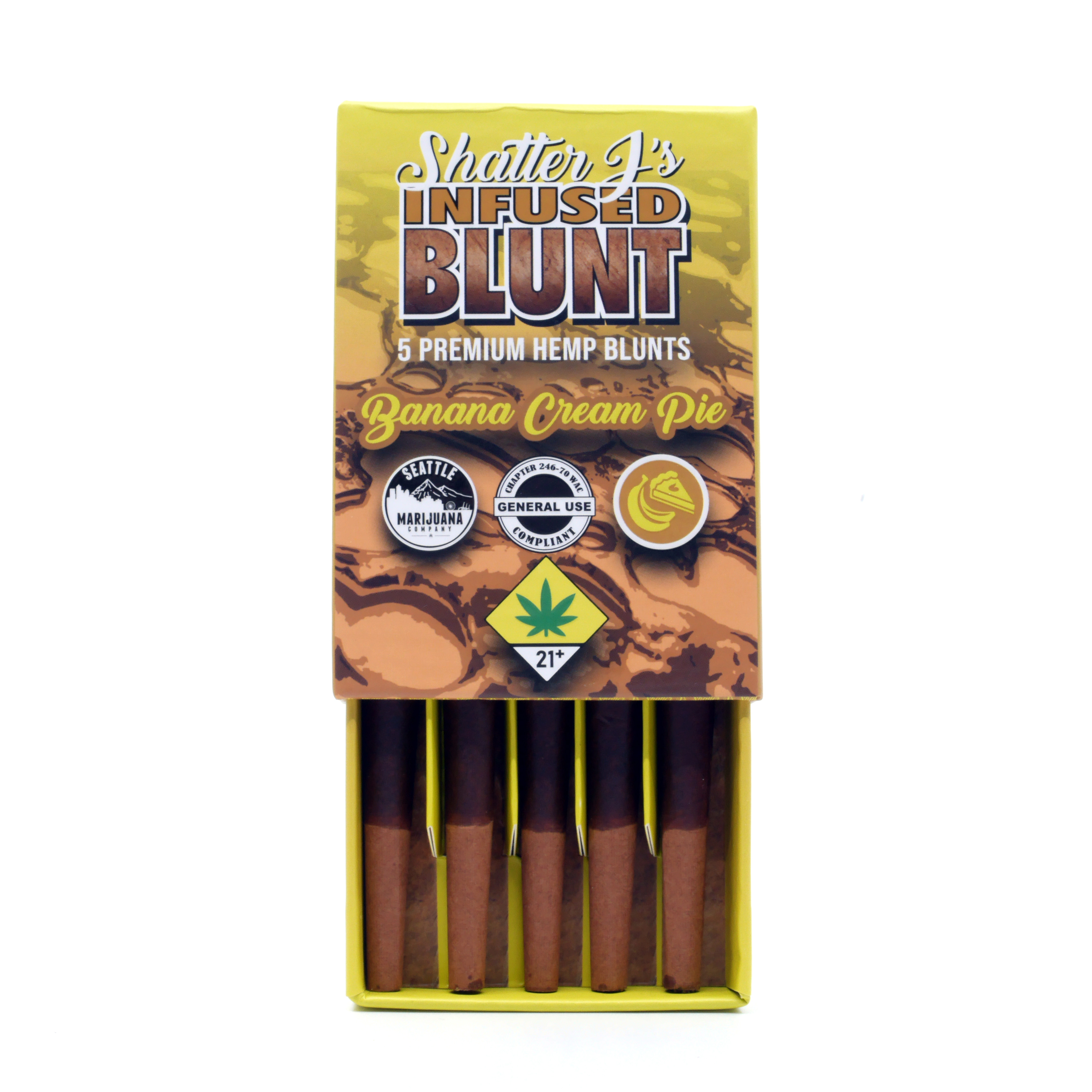 Photograph of product: Banana Cream Pie Shatter J's Blunt 5-pack | 5g (DOH)