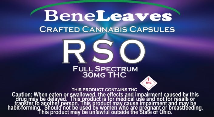 Photograph of product: RSO 30mg Capsules - 