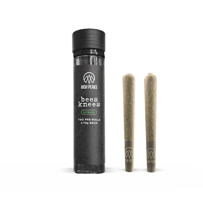 Photograph of product: Bees Knees Pre-Roll 2pk | High Peaks | Hybrid | 1 .5g/