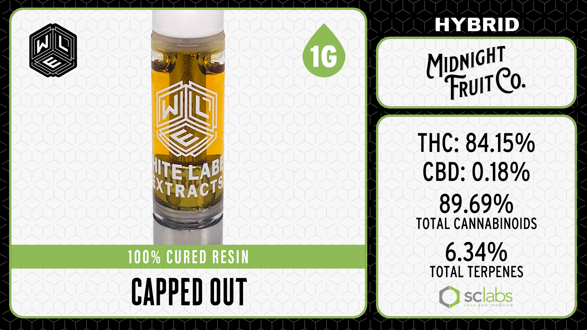 Photograph of product: WLE - Capped Out (H) - Cured Resin Cartridge 1g