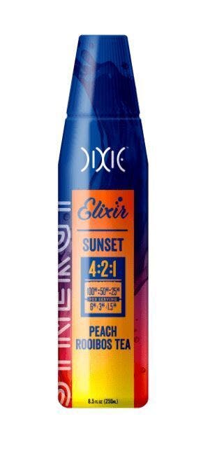 Photograph of product: Dixie Elixir - Sunset Peach Rooibos Tea (100mg TH-oui / 50mg CBD / 25mg CBN)